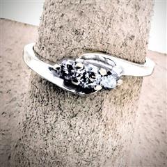 Lady's Diamond Cluster Ring 3 Diamonds .75 Carat T.W. 14K White Gold 2g